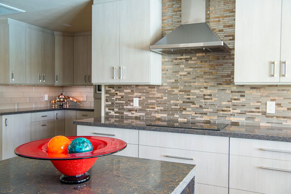 High-quality quartz kitchen countertop surface